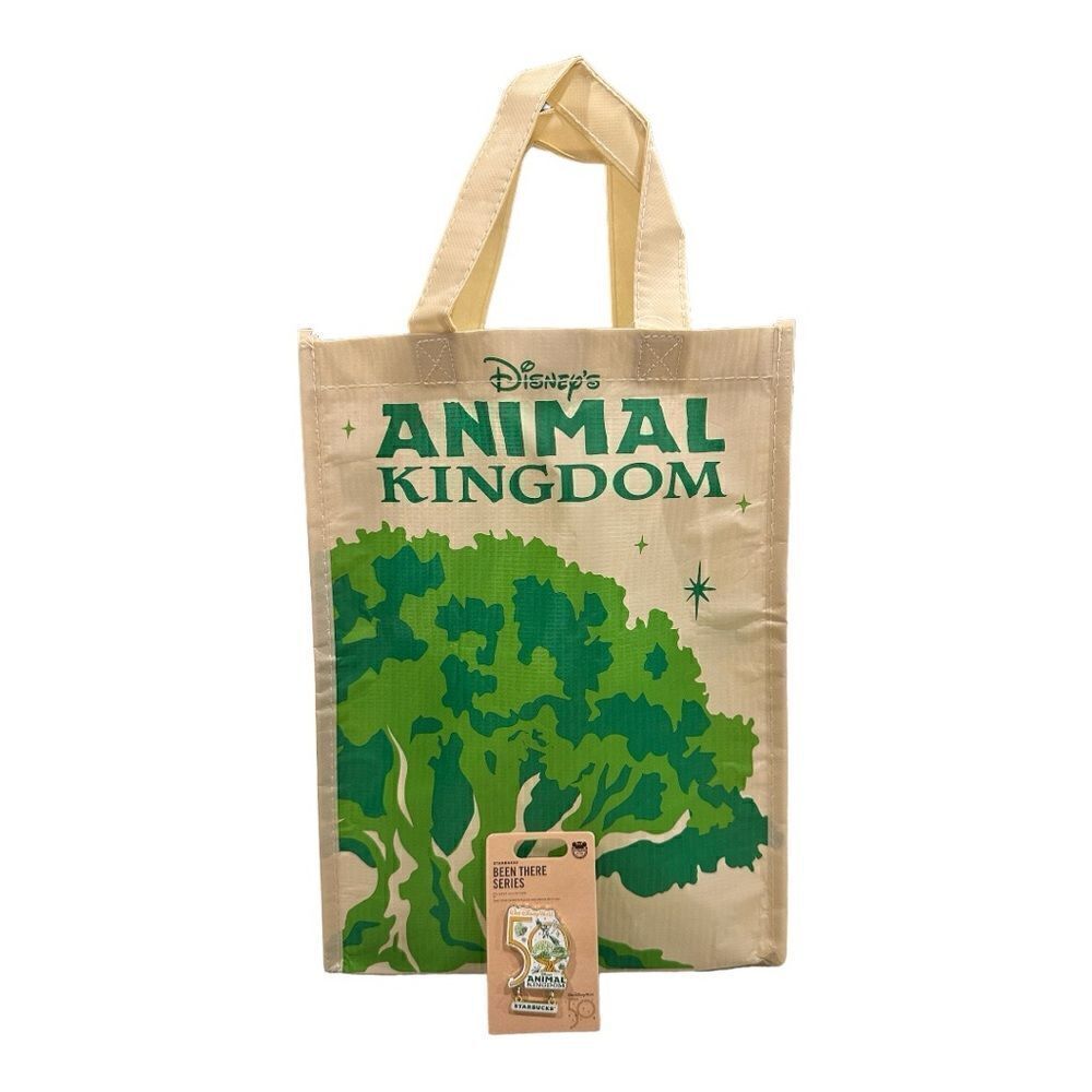 Disney 50th Animal Kingdom Anniversary Starbucks Been There Pins AK bag & map - Picture 4 of 10